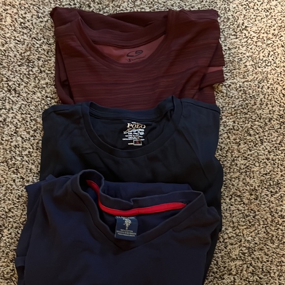 Boys size 20 3 white shirts, men S Short sleeve, 2 navy long sleeve sweaters, - Picture 8 of 9